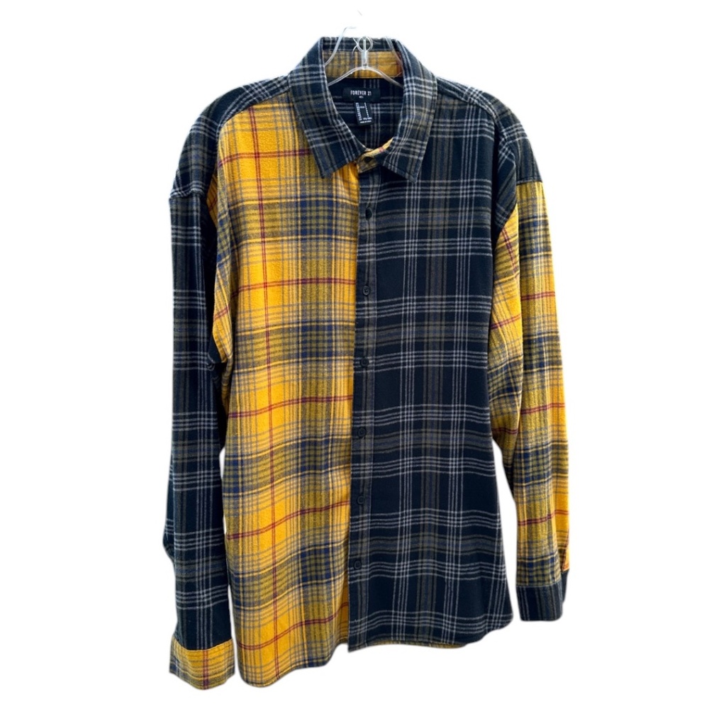 FOREVER 21 MEN Shirt PreLoved  Plaid Flannel Shirt SZ M